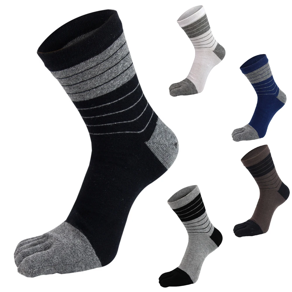 Five Finger Socks for Man Combed Breathable Colorful Cotton Sweat Deodorant Antibacterial Fashion Sport Socks