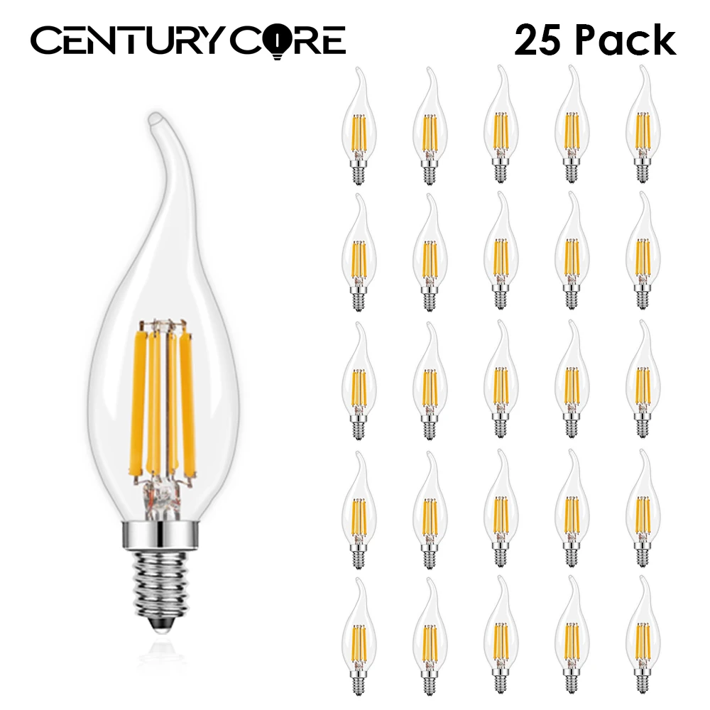 Dimmable C35 Led Bulb 220V 110V E14 E12 Clear Glass 4W 6W Vintage Pendant Crystal lamps Warm White Filament Lamp Decoration Home vintage t45 led e27 bulb 220v dimmable e26 110v 6w clear glass tube shape pendant warm white retro filament lamp decoration home