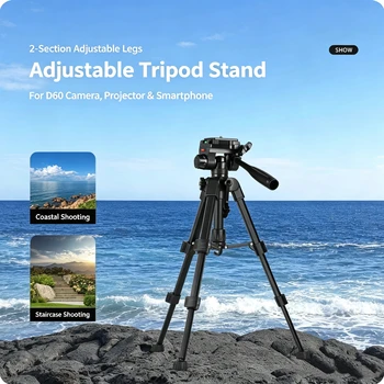 Supporto per treppiede portatile regolabile, per fotocamera D60, proiettore, smartphone, mini treppiede da tavolo per la pesca