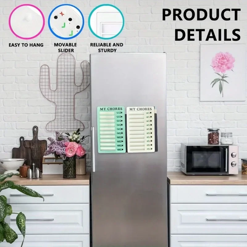 Set of 4 Chore Charts, Checklist Boards with 8 Removable Cards for Daily Routine Charts, Family Daily Planners