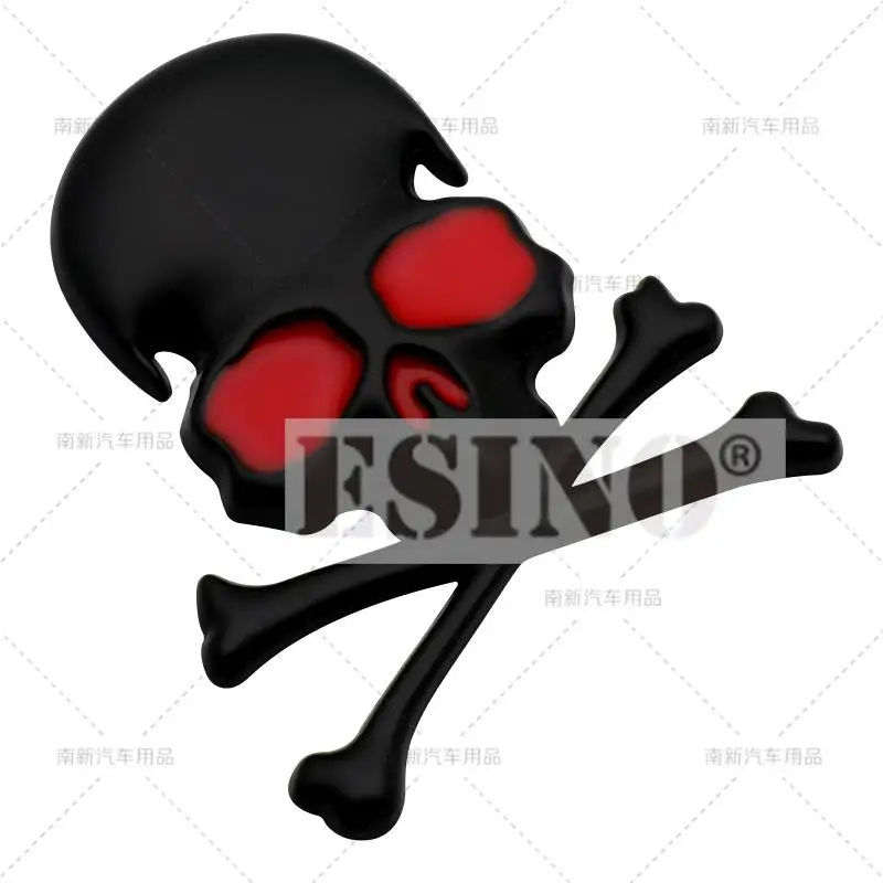 3D Metal Pirate Skull Cross Bones Car Trunk Rear Emblem Badge - Foto 8
