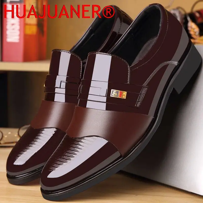 Men Leather Casual Shoes Autumn Business Formal Leather Casual Cover Foot Heightening