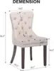 Velvet Dining Chairs Set of 4, Upholstered High-end Tufted Dining Room Chair with Nailhead Back Ring Pull Trim Solid Wood Legs 2