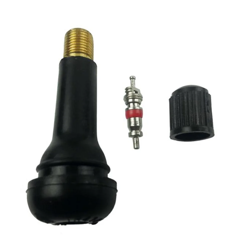 100pcs TR412/TR413/TR414 Snap In Short Black Rubber Valve Stems TR412 Tubeless Tire Tyre Valves for Car Motorcycle Parts