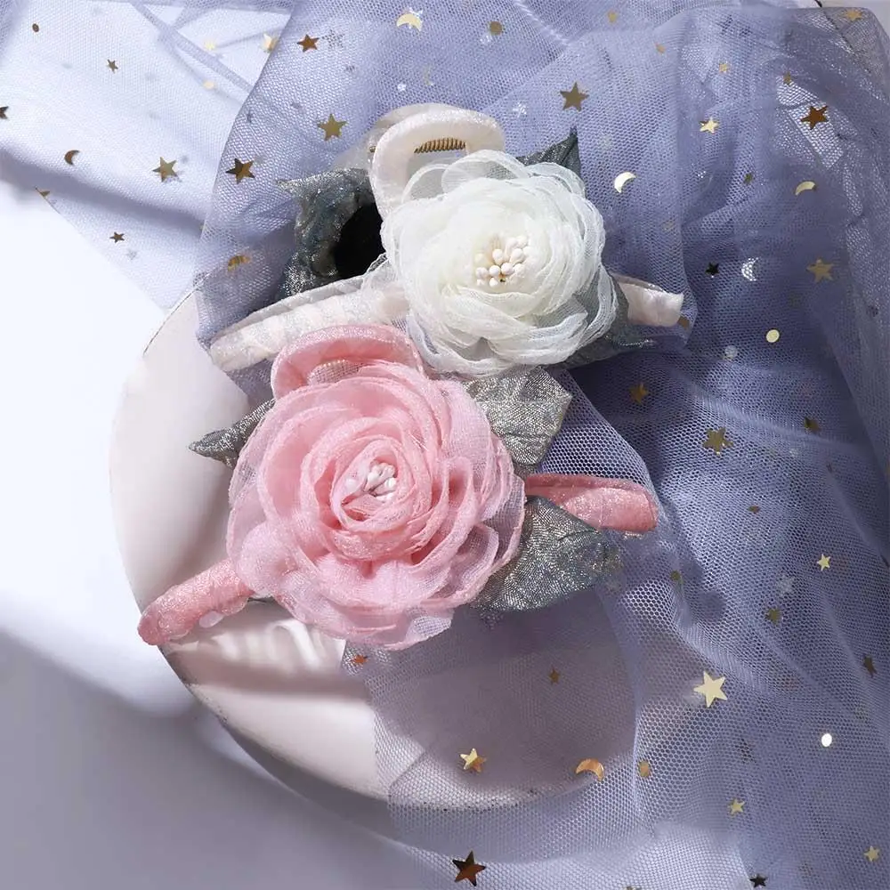 

Shark Grab Clip Lace Flowers Hair Clip Flower Hair Claw Camellia Hair Claw Women Hair Accessories Korean Style Hair Clip
