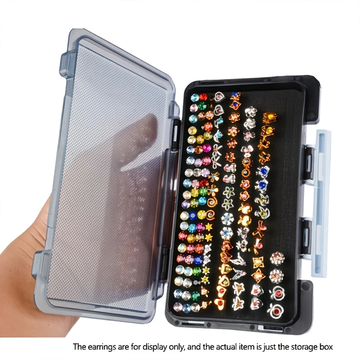 1 PCS Large Capacity Jewelry Storage Box, Portable Stud Earring and Jewelry Organizer, Simple to Store, Jewelry Storage Box