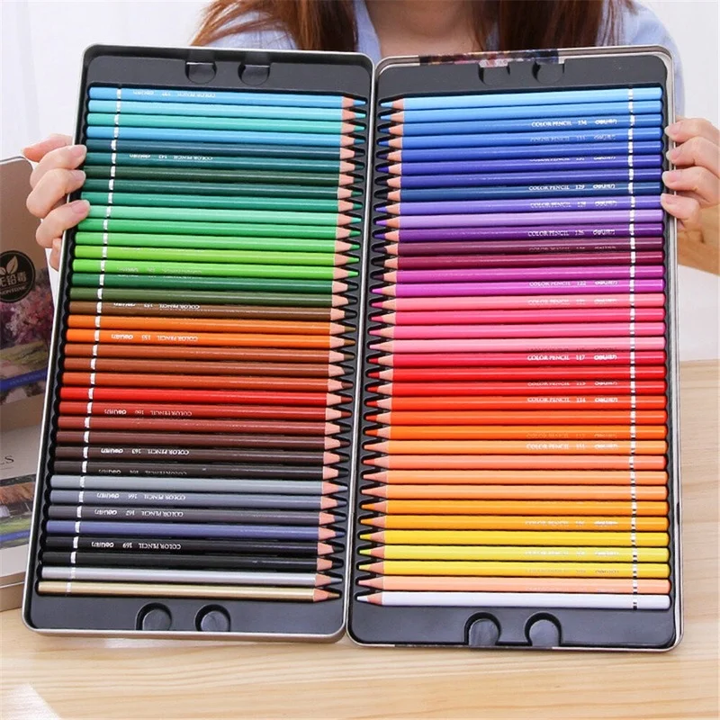 Colored Pencil Set 24/48/72 Colors Painting Drawing Set Stationery School Sketch Art Students Supplies 80 sheets oil painting sticky memo pad colored notepad sticky notes office school stationery supply journal sticker for students