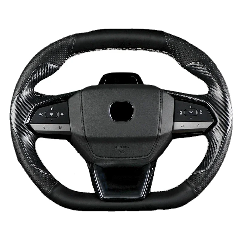 

Customized Hand Sewing Car Steering Wheel Cover for Changan CS55 Puls Univ Uni-v Double D-type Genuine Leather Car Accessories