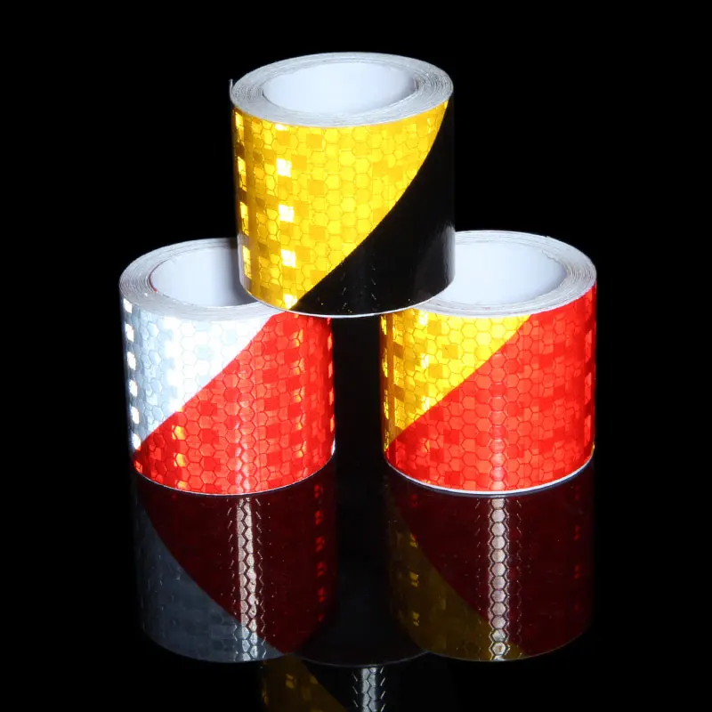 5M Reflective Material Adhesive Tape Fluorenscent Yellow Red Arrow Stickers Decal Motorbike Night Cycling Safety Reflector Tapes