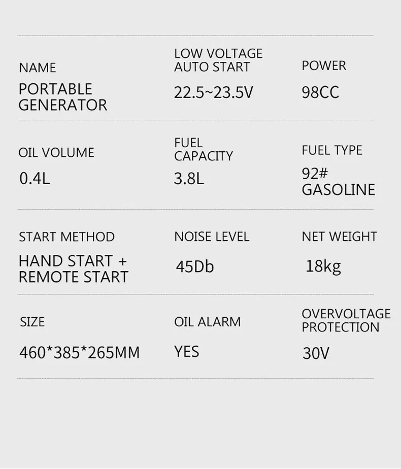 24V 3000W Parking Air Conditioner Gasoline Generator Remote Control Start Dc Truck On-board Mute Small Generator