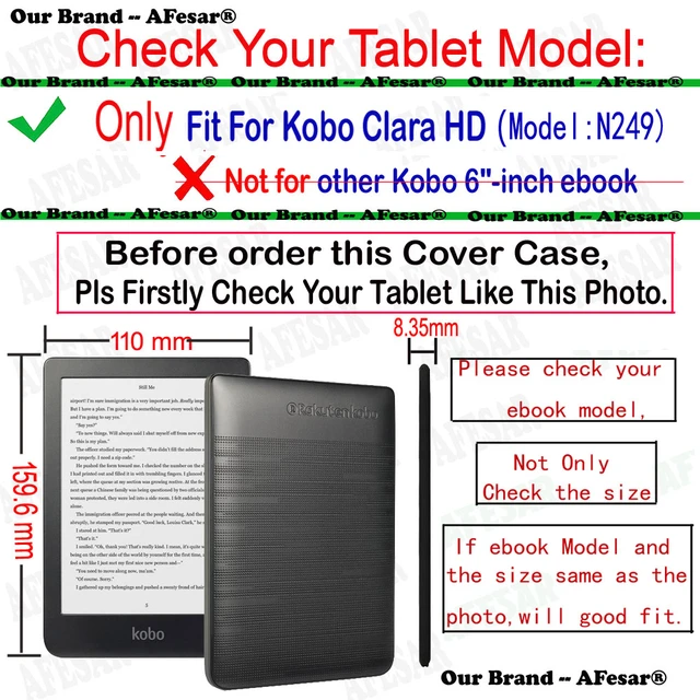  Case Compatible with Kobo Nia 6 Inch 2020 Ereader Funda Cover  Lightweight Auto Sleepcover Ereader Protective Capa (Color : Black, Size : Kobo  Nia) : Electronics