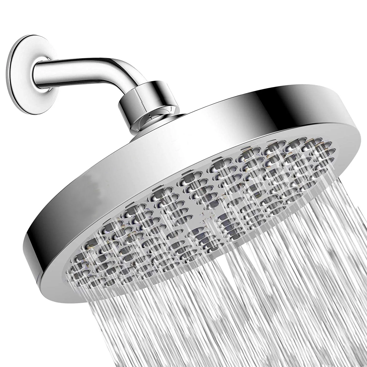 

6 Inch Large Flow Supercharge Ceiling Mounted Shower Head Silver High Pressure Spray Nozzle Rainfall Shower Bathroom Accessories