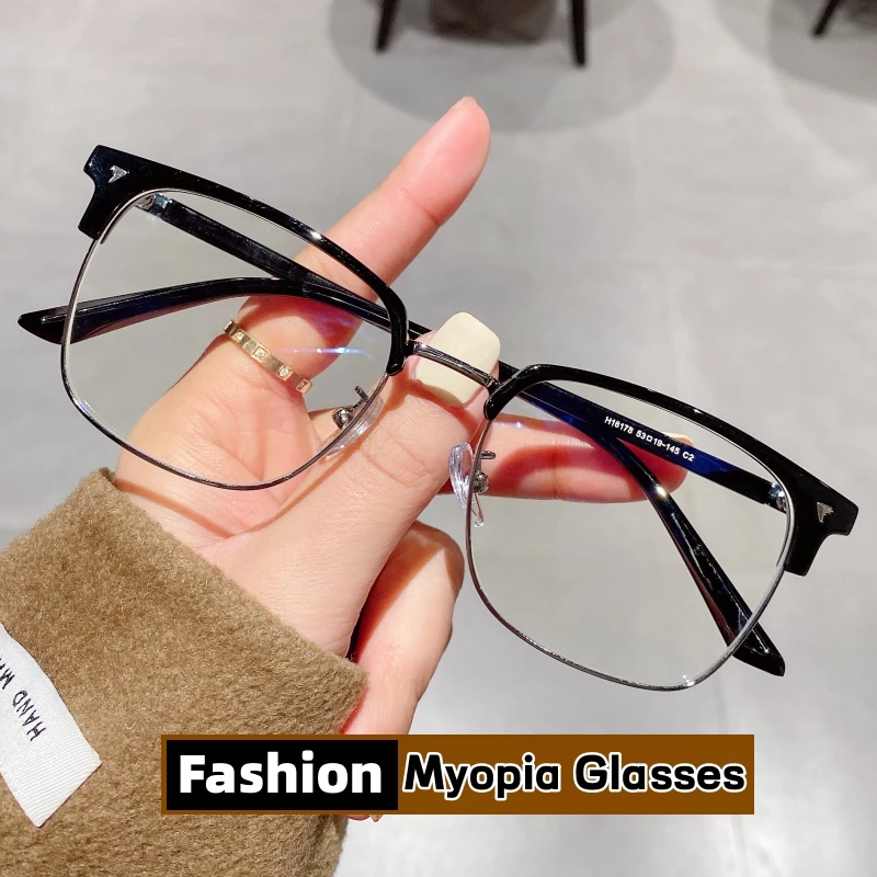 

Fashion Minus Diopter Eyeglasses for Men Women Luxury Metal Heart Shape Myopia Glasses Vintage Anti-blue Light Nearsight Eyewear