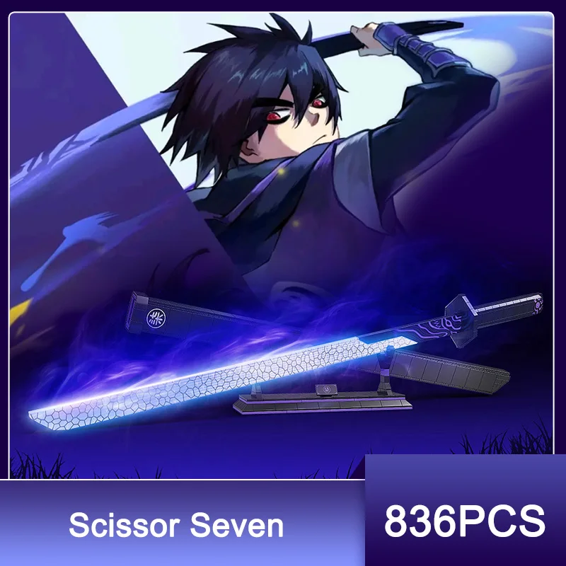 836PCSAnimeScissorSevenAssassinBladeSwordBuildingBlocksNinja