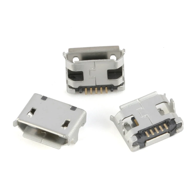 10-Pack Micro USB 5-Pin Female Socket - Type B Port SMD DIP Connector Plug