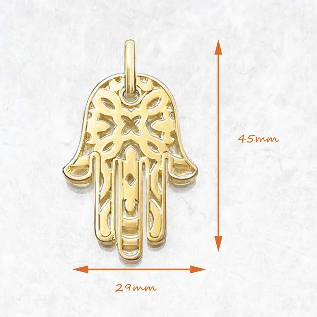 Pendant Hand of Fatima,Brand New Pure Gold Color Jewelry Europe Accessorie 925 Sterling Silver Gift For Women Men 2