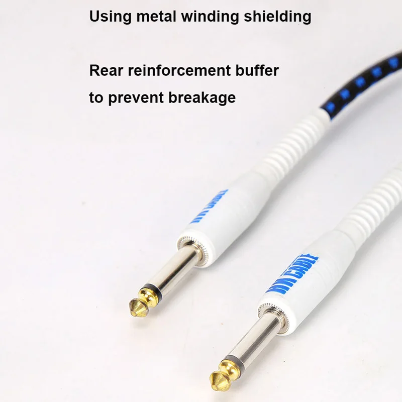 Guitar Audio Cables 3 Metre 5 Metre 6.35mm Male to Male Anti-Noise Colorful Braided Line Pedal Guitar Bass Universal