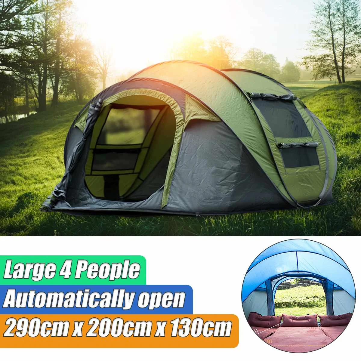 Tienda de campaña para 5 personas, carpa plegable portátil, automática, ligera, para senderismo playa| | - AliExpress