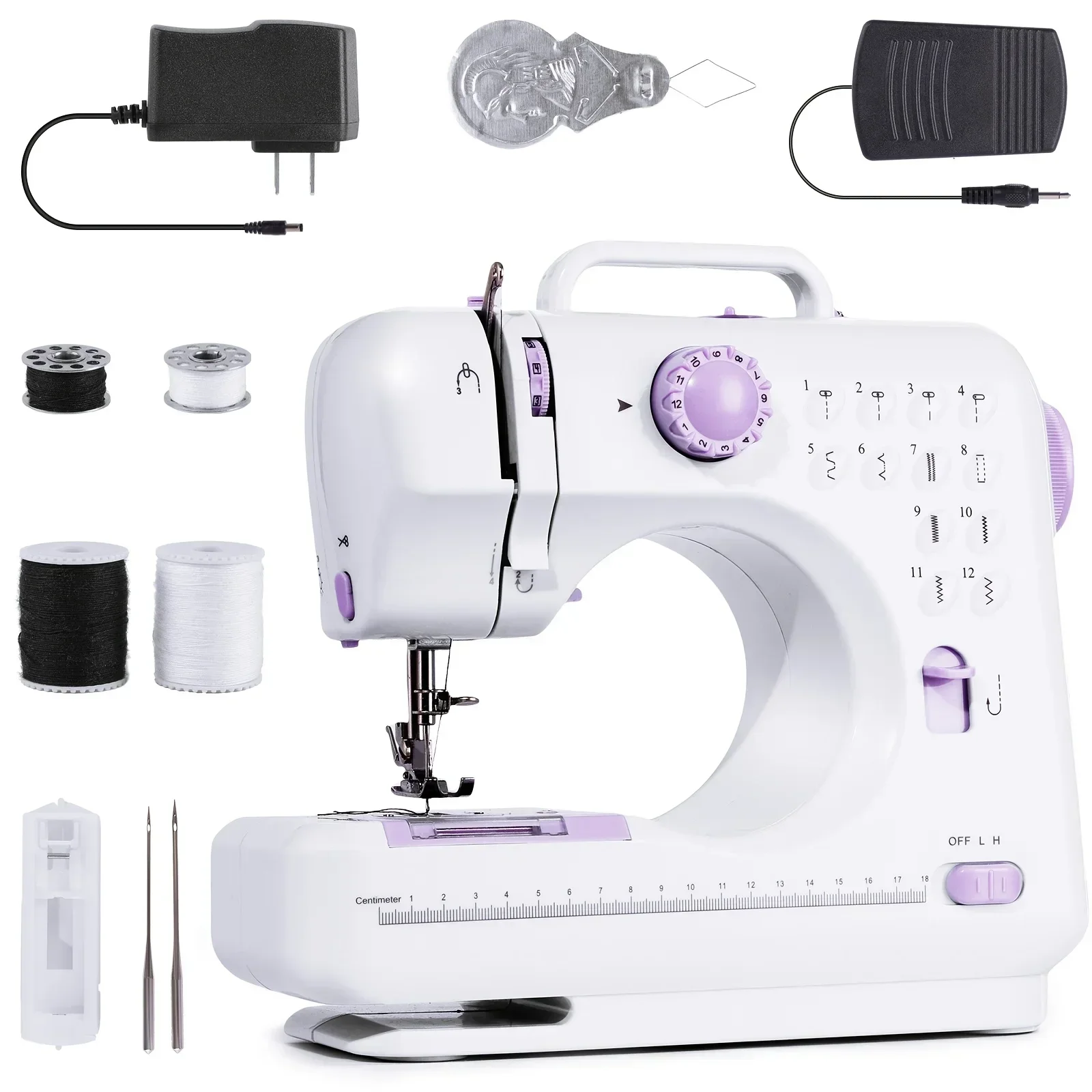 New 2025-Portable Electric Sewing Machine Pro With 12 Stitches Patterns,  Multifunctional Home Sewing Machine Parents sewing 5