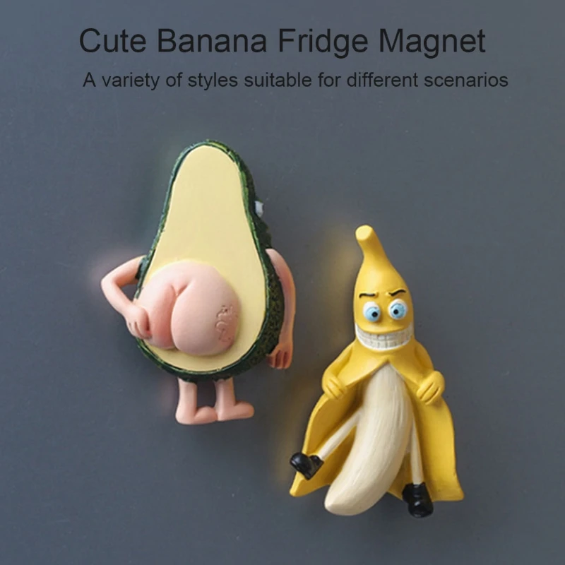 Refrigerator Magnets Fruit Banana and Avocado Funny Magnets for fridge Whiteboards Home Decoration magnetic fridge magnets magnetic fridge stickers refrigerator decor