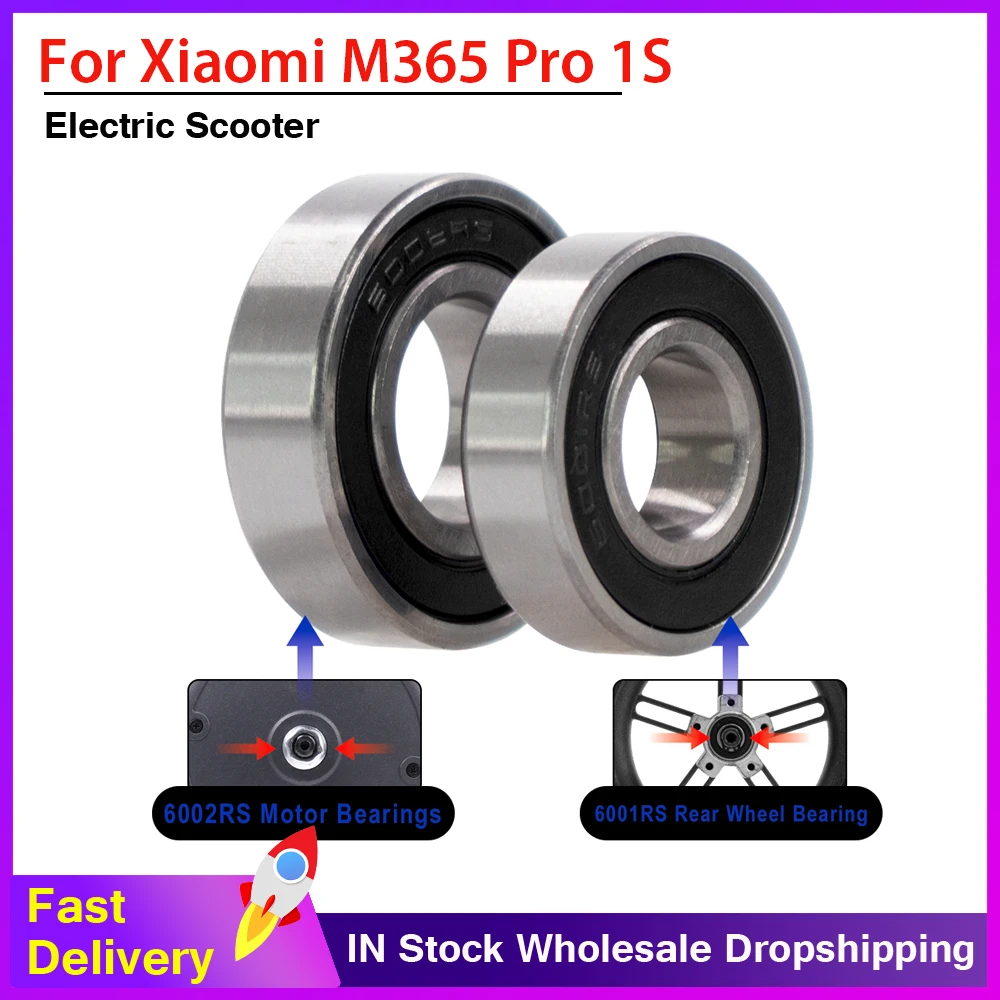 6001RS /6002RS Auxiliary Wheel Ball Bearings for Xiaomi M365 Pro 1S Electric Scooter Motor Bearing Rear Wheel Hub Ball Bearings