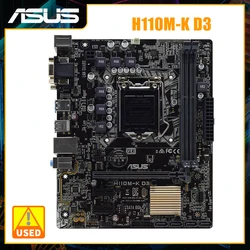 LGA 1151 Motherboard ASUS H110M-K D3 Motherboard DDR3 Intel H110 32GB PCI-E 3.0 USB3.0 Micro ATX For Core i5 6600K i3 7350K Cpu