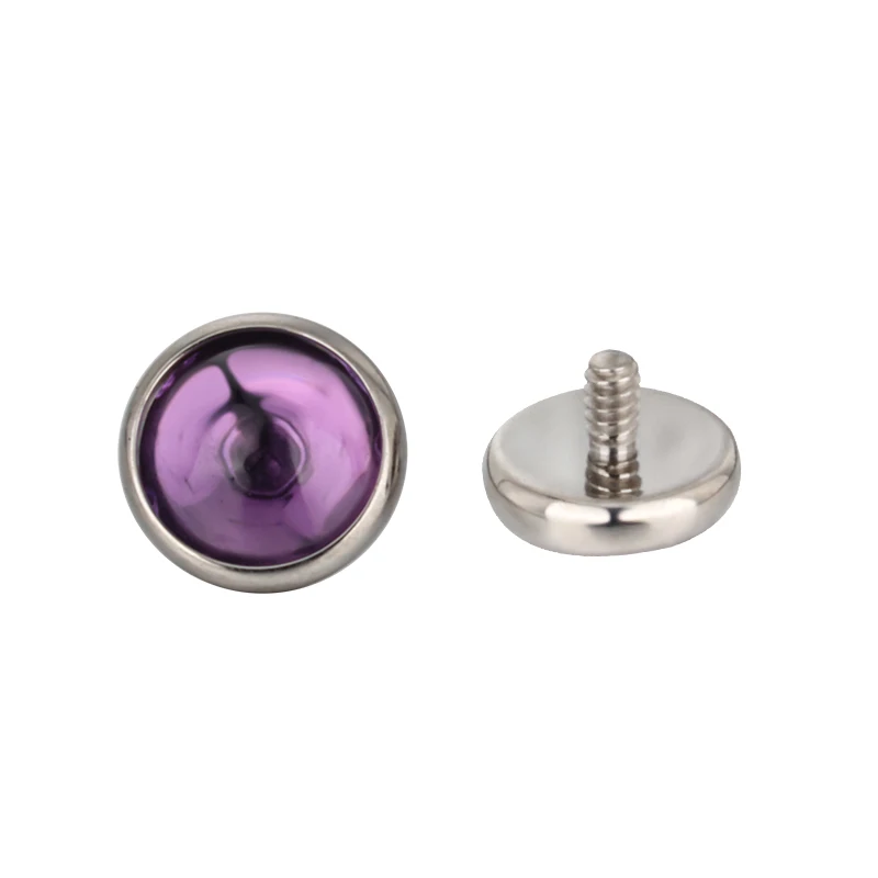 Body Piercing Jewelry ASTM F136 Titanium PIERC Circular Ear Lip Studs with Natural Stone Top Labret Tongue Nose Stud Earrings Body Piercing Jewelry