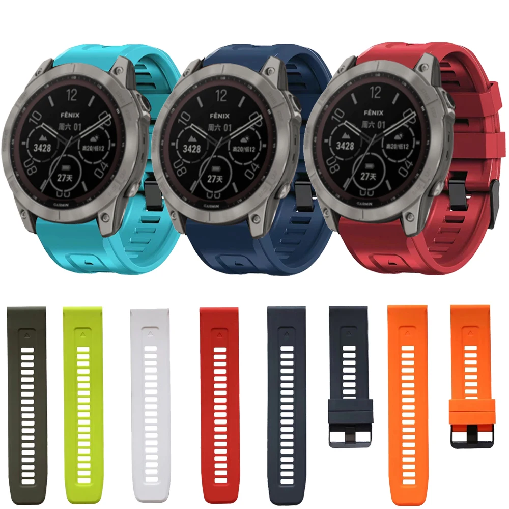 Cinturino Per Orologio Da 22Mm 26Mm Per Garmin Fenix 7X Bracciale In Silicone Quick Fit Per Garmin Fenix 6X 5X 3Hr Tactix Delta Epix Instinct 1 2