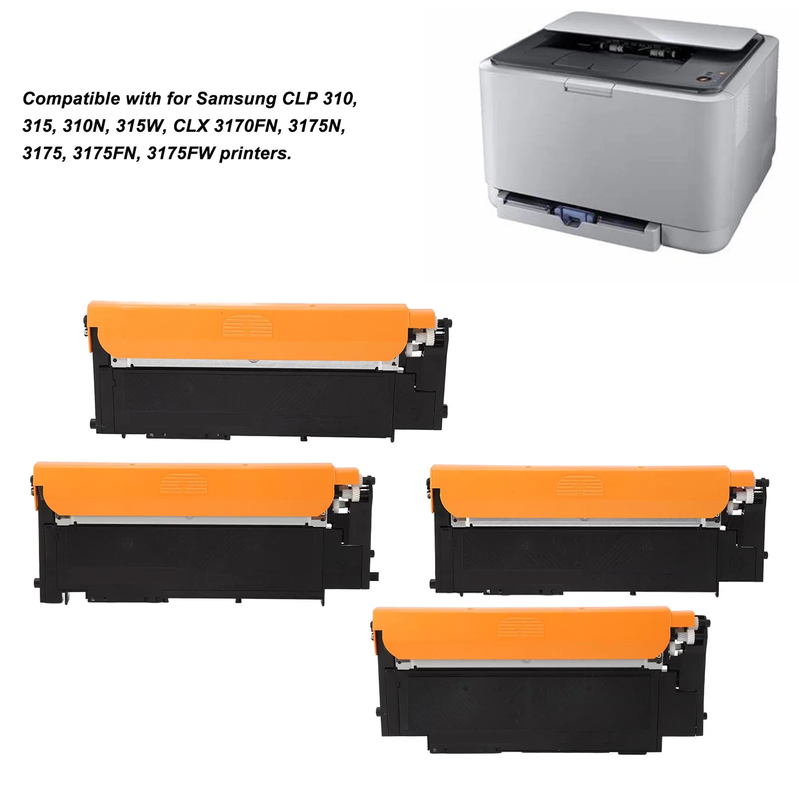 4PCS Toner Cartridge CLT K409S CLT C409S CLT Y409S CLT M409S Toner Cartridge Replacement for Samsung CLP 310 315 310N