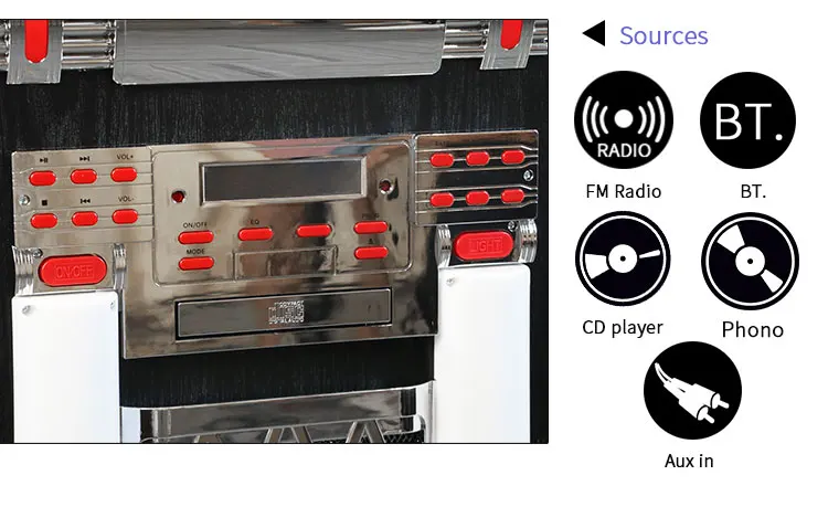 Jukebox LED照明付き アナログプレイヤー LED colorful Flashing light vinyl record lp turntable player