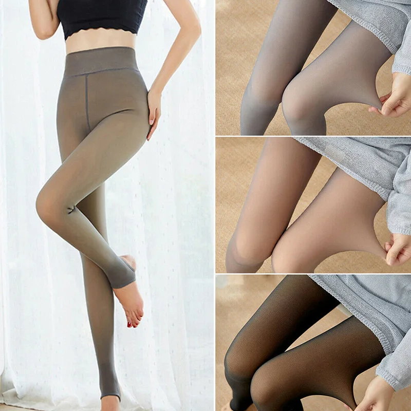 Warm Translucent Pantyhose Winter Plush Sock Pants Thermal Stockings