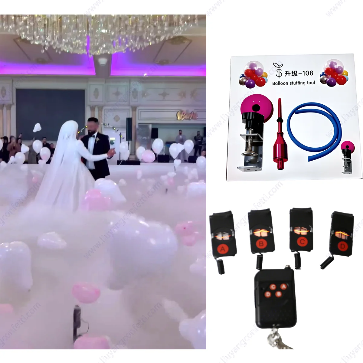 Wireless Remote Control Balloon Kit Exploding Blast Machine Bride ...
