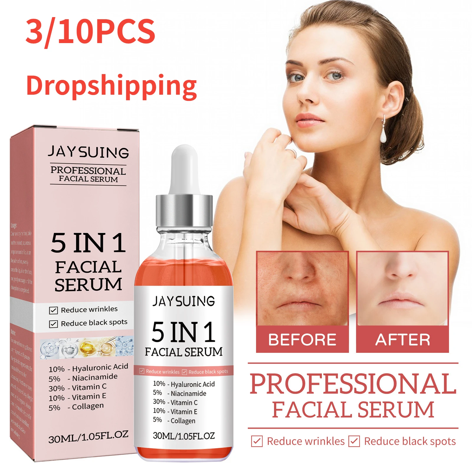 Jaysuing 5 In 1 Moisturizing Whitening Anti Wrinkle Aging Vitamin C