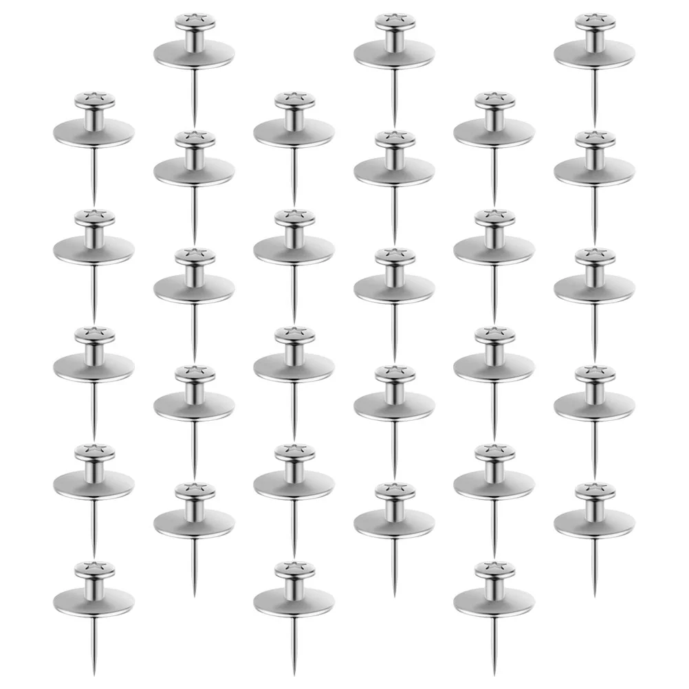 

30 Pcs Thumbtack Pushpins Flat Top Tacks Cork Board Accessories Notice Thumbtacks Small Zinc Alloy Desk for Women Home Supply