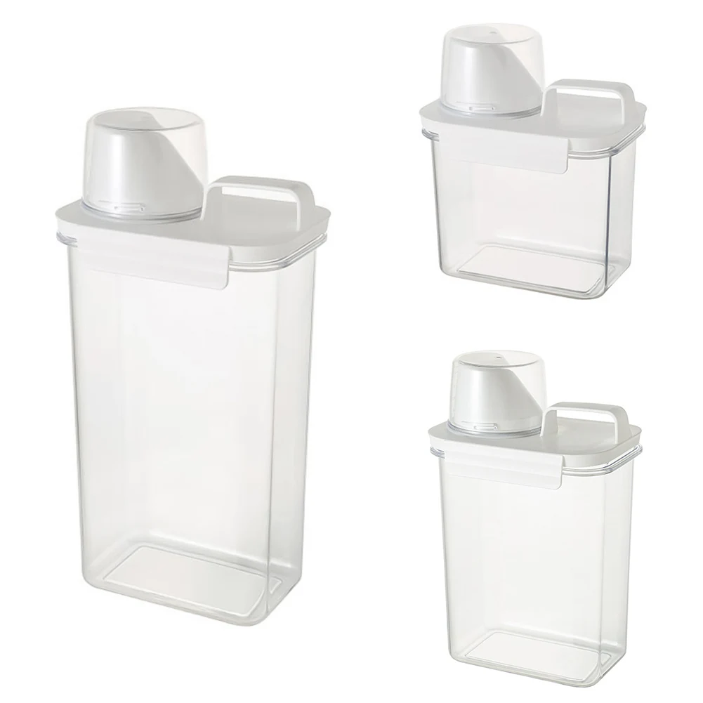 Multi-Use Laundry Powder Detergent Dispenser Food Grains Rice Storage  Container Pour Spout Measuring Cup Detergent Box