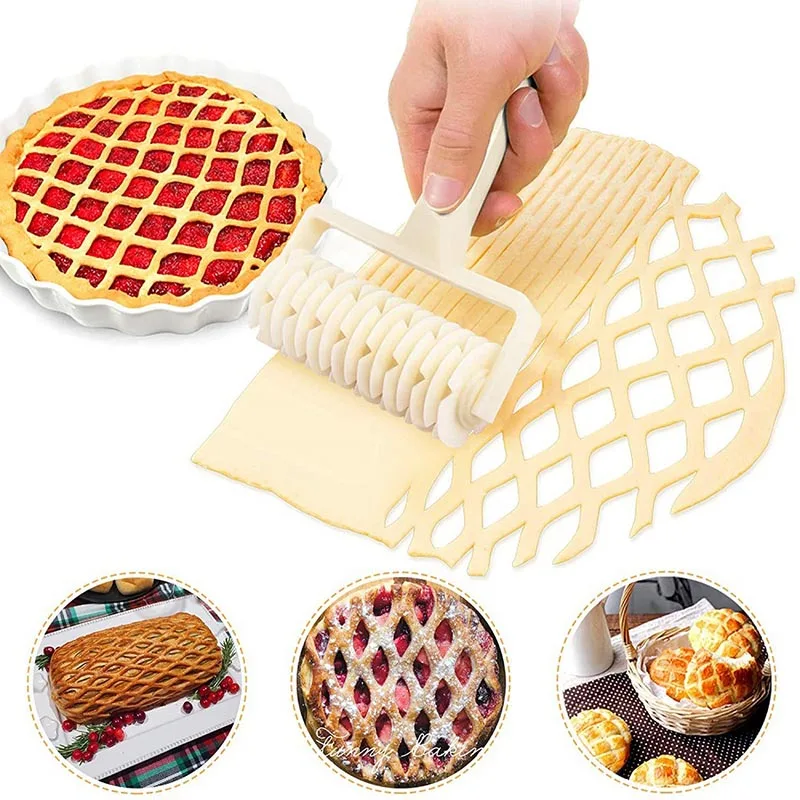 Creative Baking Tools Plastic Roller Mesh Cutter L/M/S Grid Pattern for Pastry Dough Fondant Pizza Cakes Pies Kitchen Supplies baking tool baking accessories