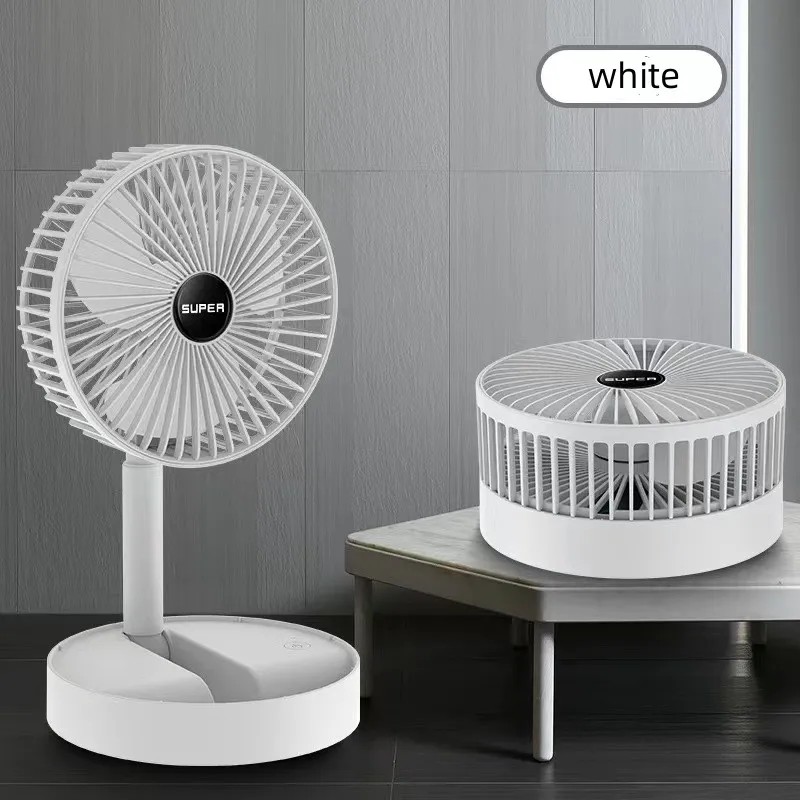 Stand Fan 6 Inch Folding Portable Telescopic Floor USB with Rechargeable Battery 3 Speeds Super Quiet Adjustable Height