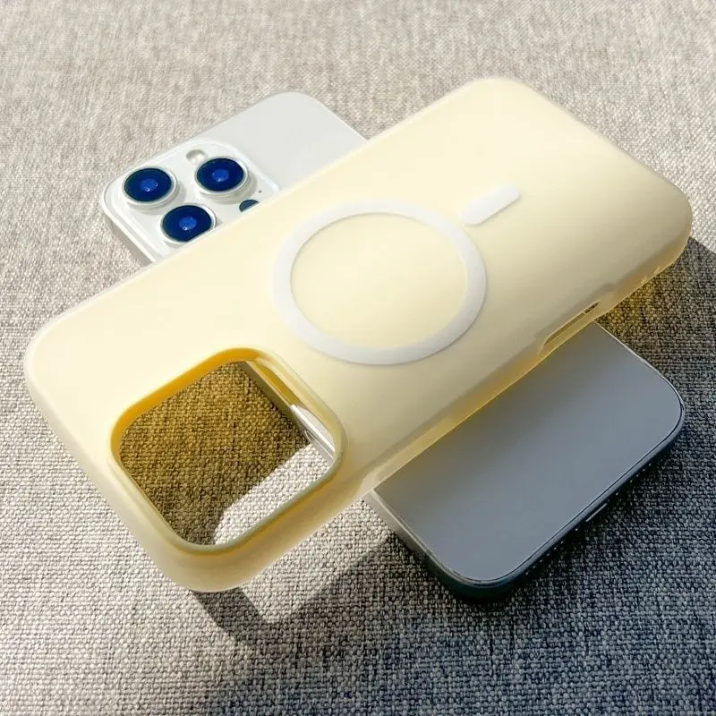 Luxury Candy Magsafe Wireless Charging Matte Phone Case with Magnetic Bumper