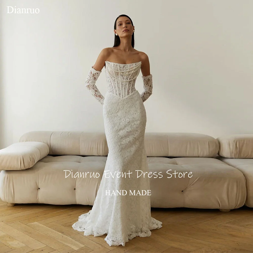 chinese dress ladies Blue Jacquard Strapless Mermaid Dress – Gattinolli by Marwan main image 1