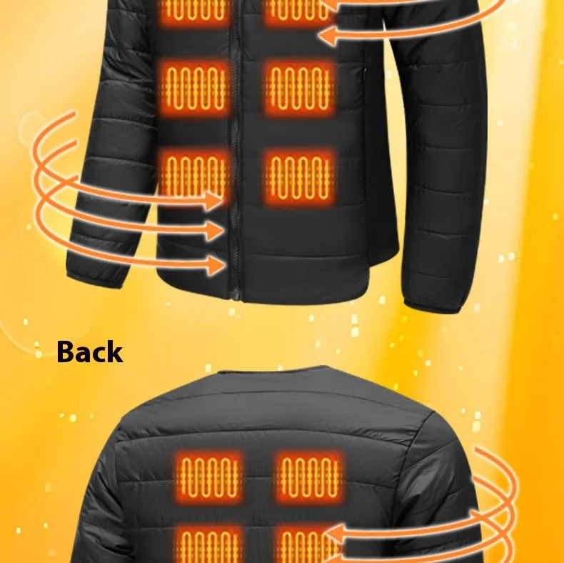 2025 Winter Herren 22 Zonen Intelligente Heizung Robe Dual Control Elektrische Erwärmung Jacke Weste Thermische Baumwolle Mantel Für Zuhause Im Freien – Detail 13
