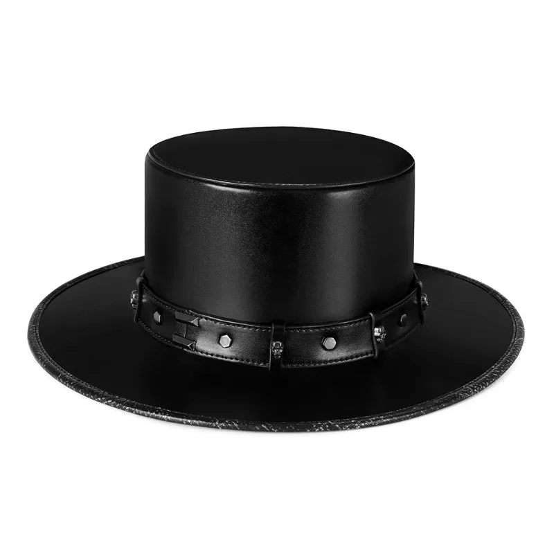 New Vintage Steampunk Plague Doctor Men's Hat with Top Steampunk Leather Bowler Hat Halloween Top Gothic Rave Nightclub