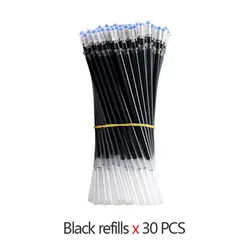 Premium Gel Pen Refill Set with Fast-Dry Ink - Black, Blue, and Red Ballpoint (30Pcs Black Refill)