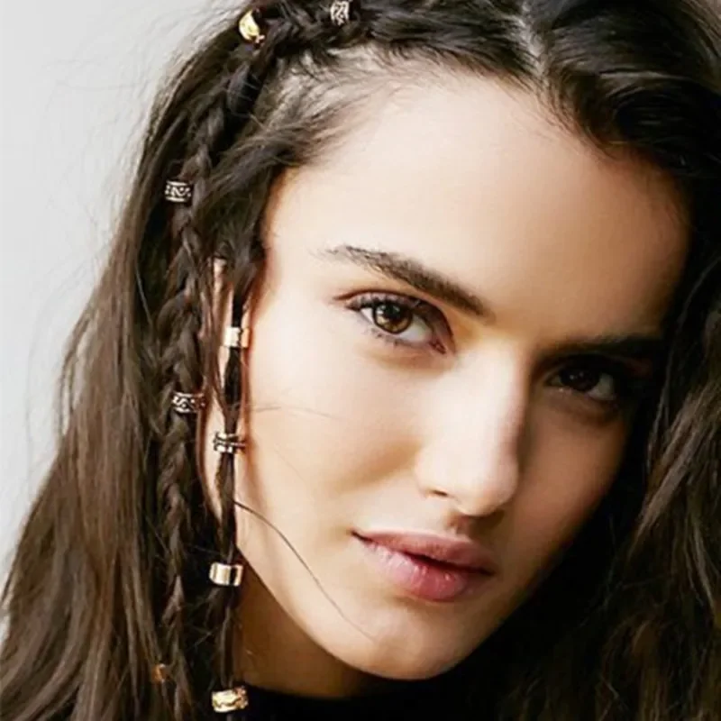 

5 шт. зажимы для дредов из сплава винтажные золотые серебряные плетеные спиральные бусины для париков кольцо для волос шармы аксессуары для плетения волос