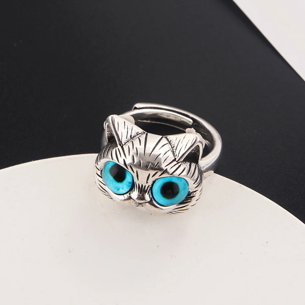 Cat Ring Silver Alloy Adjustable for Women Jewelry Gift