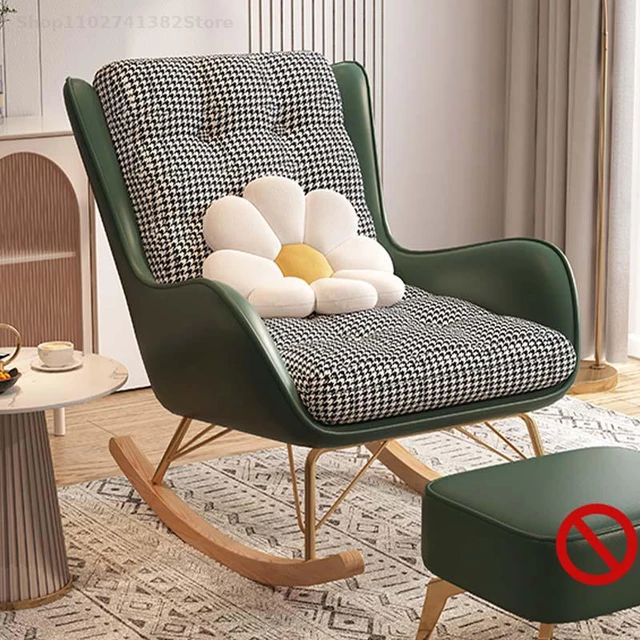 Sedia da camera da letto minimalista Design di lusso a dondolo per ufficio  in pelle chairs Nordic Lounge Muebles Para El Hogar mobili per la casa -  AliExpress