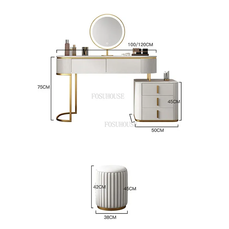 Light Luxury White Dressers Italian Bedroom Furniture Creative Dressing Table Variety Matching Mirrors Bedroom Storage cabinet L