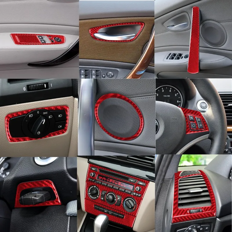 

Car Dashboard Air Outlet Steering Wheel Gear Shift Panel For BMW 1 Series Cope Convertible E82 E88 2008-13 Carbon Fiber Sticker