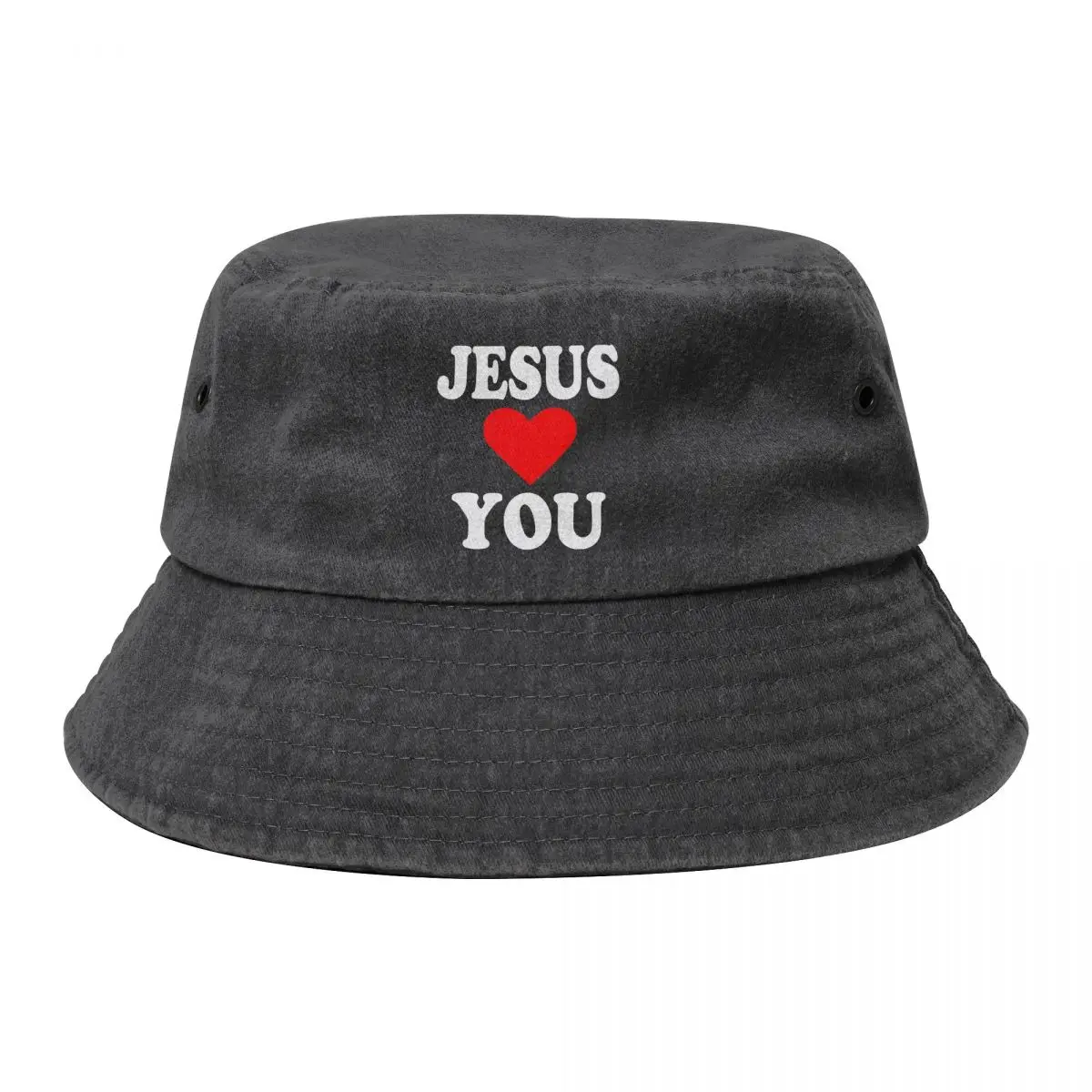 

Jesus Loves You Cowboy Denim Fisherman Hat With Printing