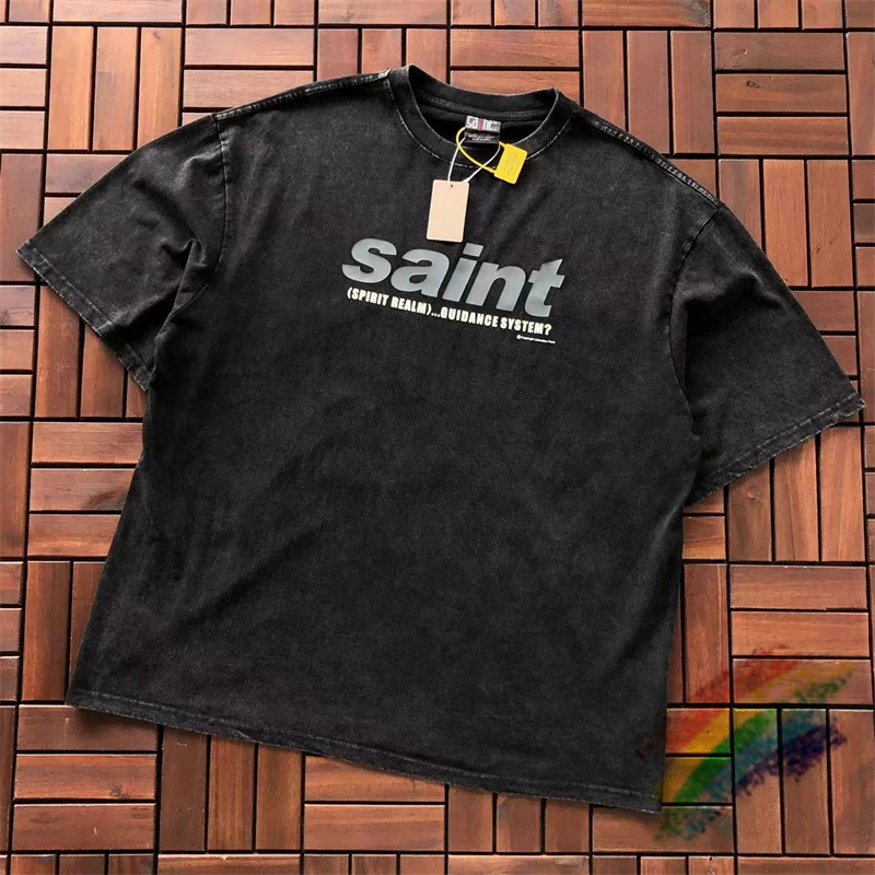 

Мужские и женские футболки в стиле хип-хоп, большие размеры, футболки в стиле Сен-Майкла, винтажный промытый Топ, футболка с бирками внутри