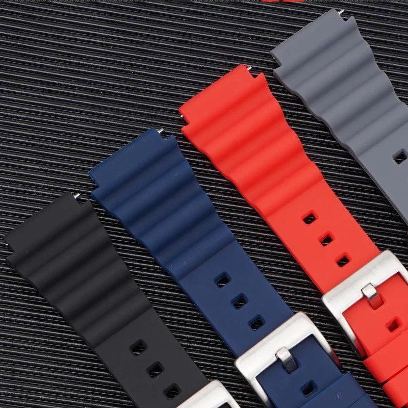 Silicone Sport Waterproof Diving Watch Band - Quick Release Rubber Strap, 20mm/22mm